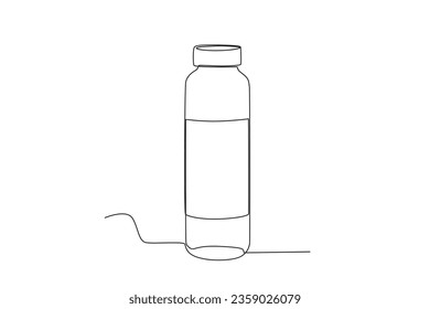 A simple tumbler. Tumbler one-line drawing