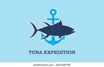 SIMPLE TUNA AND ANCHOR LOGO, great icon for company vector illustrations