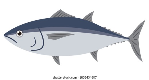 Simple tuna illustration on white background