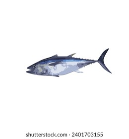 Simple Tuna Vector in Blue and White