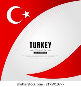 Simple turkey republic day background template design vector
