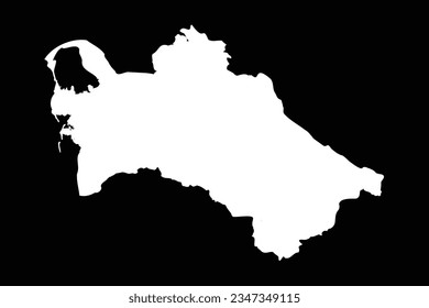 Einfache Turkmenistan-Karte einzeln auf schwarzem Hintergrund, kann für Geschäftsdesigns, Präsentationen oder alle geeigneten Designs verwendet werden.