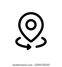 Icono de Giro simple. El icono puede utilizarse para: sitios web, plantillas de impresión, plantillas de presentación, ilustraciones, etc.