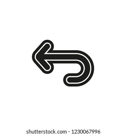 Simple Turn Back Arrow Vector Icon