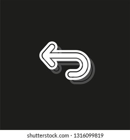 Simple Turn Back Arrow Vector Icon
