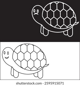simple turtle icon illustration, tortoise silhouette logo