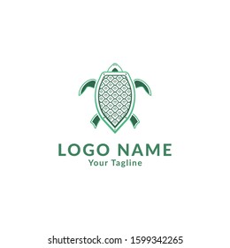 Simple Turtle Shield logo template 