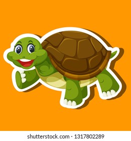A simple turtle sticker illustration