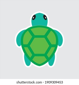 simple turtle vector illustration for children's books
