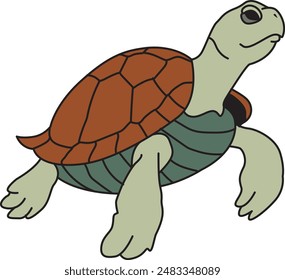 gráfico simple de Ilustración vectorial de tortuga