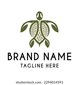 simple turtle vector logo design. for marine related business