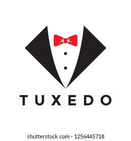 Simple tuxedo logo design template vector illustration