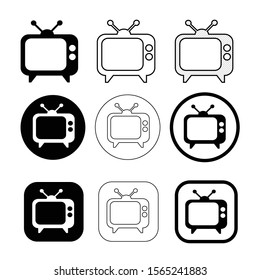 Diseño de símbolos de icono de tv simple