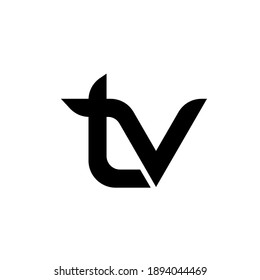 simple tv letter logo icon design