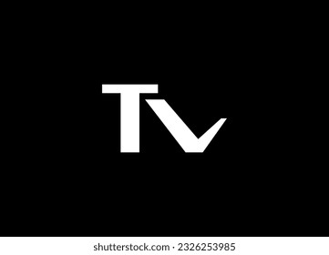 Simple TV letter logo icon design. TV letter logo design. Initial Monogram Letter TV Logo Design Vector Template