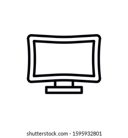Simple TV line icon. Stroke pictogram. Vector illustration isolated on a white background. Premium quality symbol. Vector sign for mobile app and web sites.