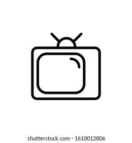 Simple TV line icon. Stroke pictogram. Vector illustration isolated on a white background. Premium quality symbol. Vector sign for mobile app and web sites.