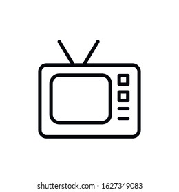 Simple TV line icon. Stroke pictogram. Vector illustration isolated on a white background. Premium quality symbol. Vector sign for mobile app and web sites.