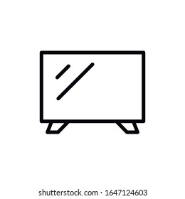 Simple TV line icon. Stroke pictogram. Vector illustration isolated on a white background. Premium quality symbol. Vector sign for mobile app and web sites.