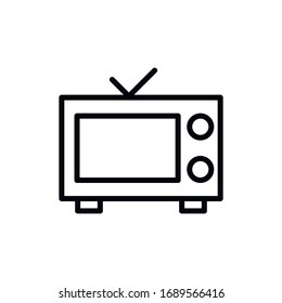 Icono simple de línea de TV. Pictograma de trazo. Ilustración vectorial aislada en un fondo blanco. Símbolo de calidad superior. Signo de vector para aplicaciones móviles y sitios web.