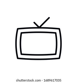 Icono simple de línea de TV. Pictograma de trazo. Ilustración vectorial aislada en un fondo blanco. Símbolo de calidad superior. Signo de vector para aplicaciones móviles y sitios web.