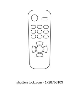 Simple TV remote control outline vector art illustration design