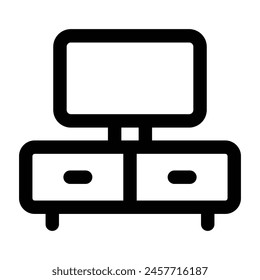 Simple TV Table icon. The icon can be used for websites, print templates, presentation templates, illustrations, etc	