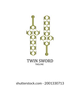 SIMPLE TWIN STAR SWORD LOGO 