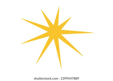 Ein schlichter, funkelnder Stern, Twinkle-Sternchen-Teilchen, glitzernde Funkeln und magisches Funkeln. Modernes Symbol einzeln