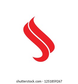 simple twist curves red flame geometric logo