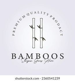 simple two bamboos logo icon vector symbol illustration design