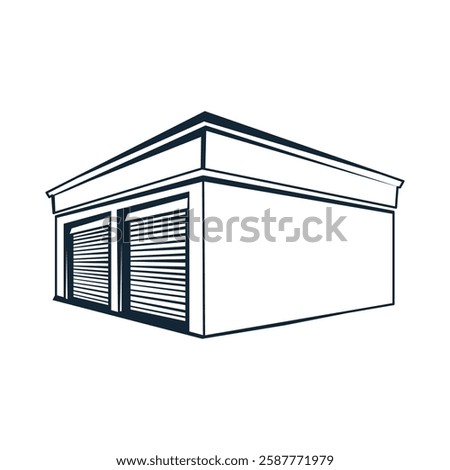 A simple two bay garage with roll up doors