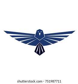 Simple two color bird vector image spread its wings ready to fly to gain the goals with optimism. Animal based logo vector 
