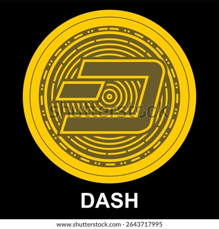 simple two color dash coin vector on black background