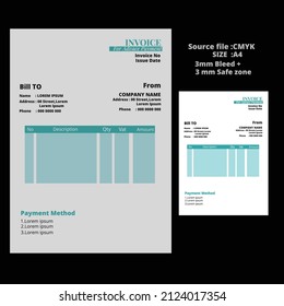 Diseño simple de facturas de dos colores con fines de facturación