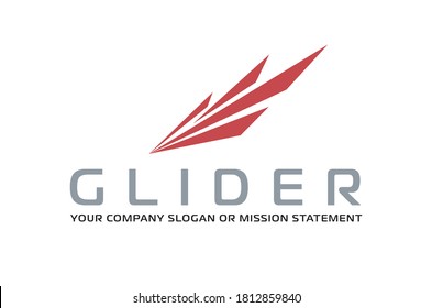 A Simple Two Colour Logo Aimed At Possibly The Aviation, Finanace Or Realestate Industries, With A Graphic Depicting Flight, Gliding Or Sucess