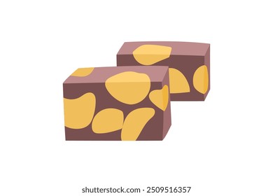 Simple dos corte de castaño yokan ilustración