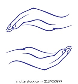 Simple two hand keeping vector design