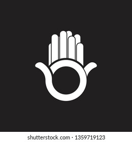 simple two hand palm abstract logo vector