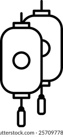 simple two lantern icon illustration design