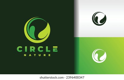 simple two leaf circle logo