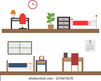 simple two rooms background 1
