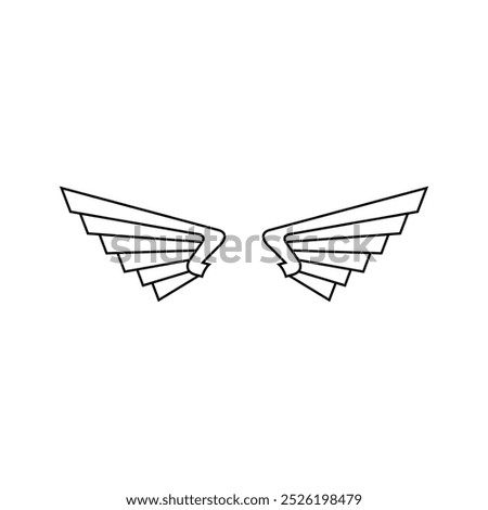 Simple two wings line icon
