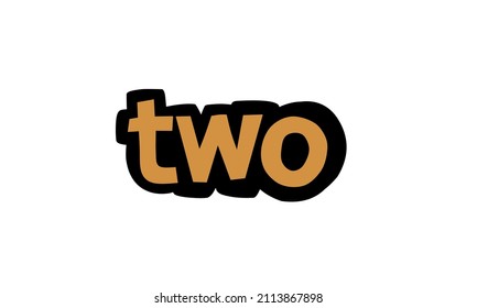 simple TWO writing text design