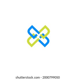 simple two-color letter X logo. perfect for company icons, teams, symbols, etc