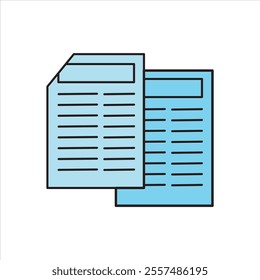 SIMPLE TWO-COLOR STACKED PAPER FILES ICON