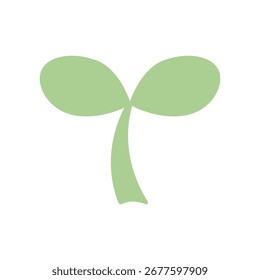 Ilustración simple del icono del Vector de dos hojas.