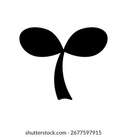Ilustración simple del icono del Vector de dos hojas.