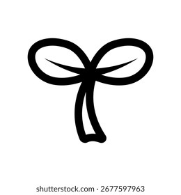 Einfache zweiblättrige Vektorsymbolgrafik.