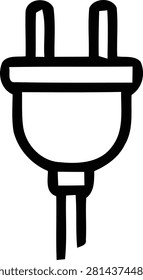 Simple two-prong electrical plug icon